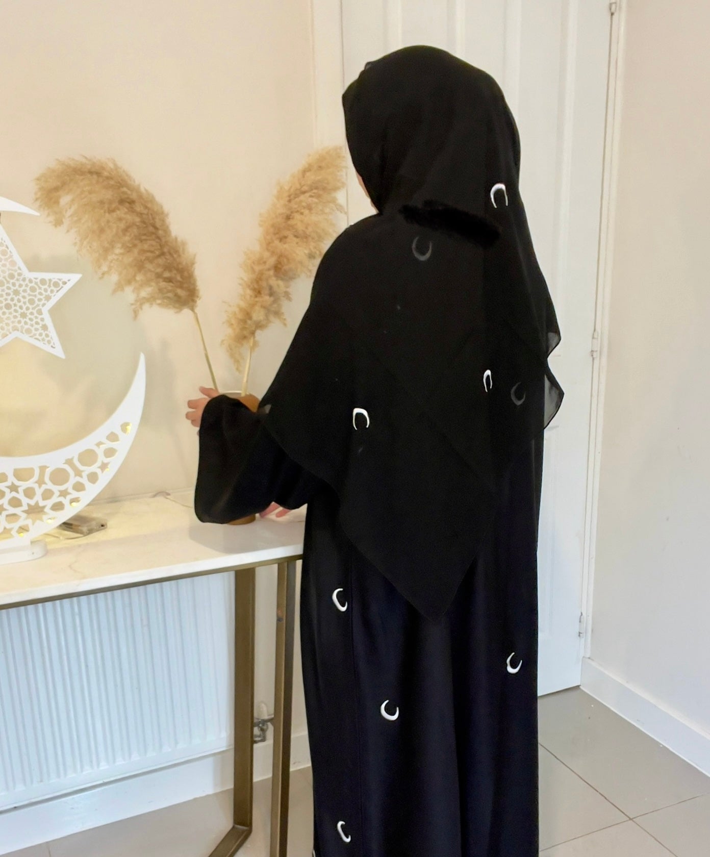 Luna Crescent Abaya full view